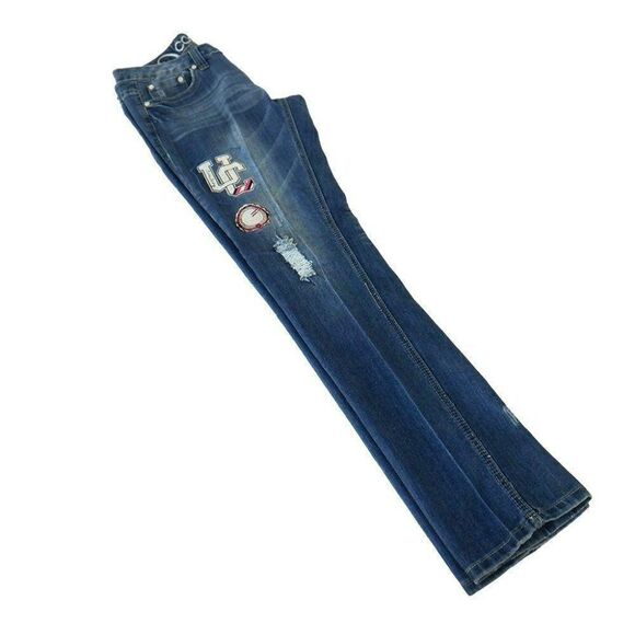 Coogi UC Love Sexy patched blue jeans - Picture 2 of 5